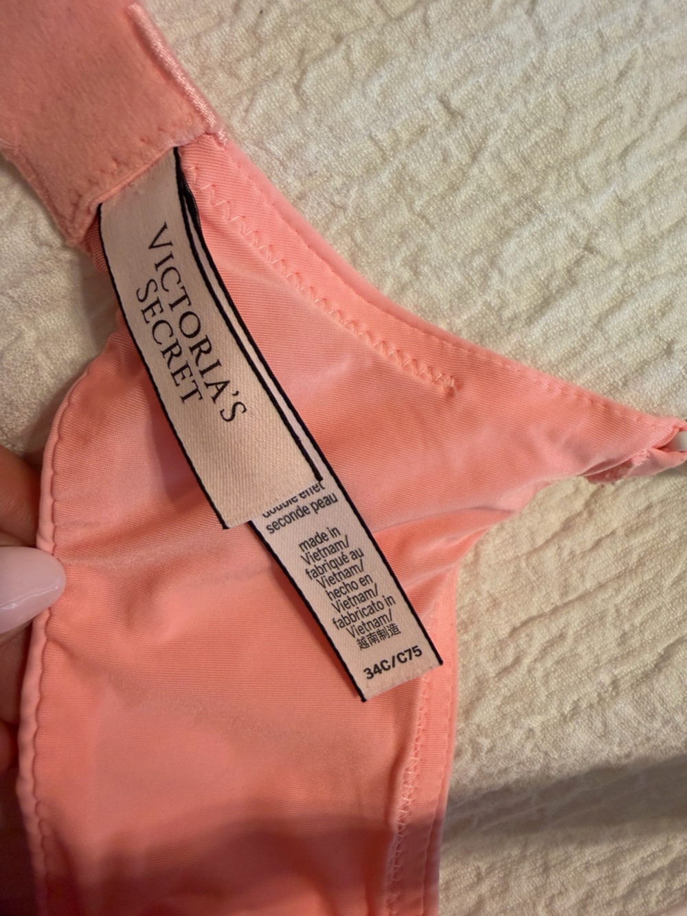 Victoria's Secret Pink Lightly Padded Bra with Logo Straps - Picture 2 of 2